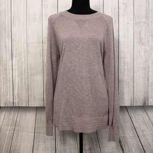 Lululemon Women's Large Pink Cashmere Blend Long Sleeve Crewneck Sweater